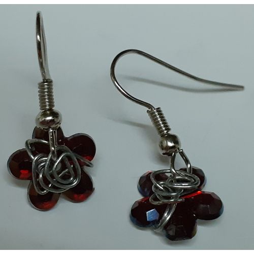 product_image_name-L.M.HandMade-Boucles d'oreilles N°46 - Fleurs - Perles avec reflets-1