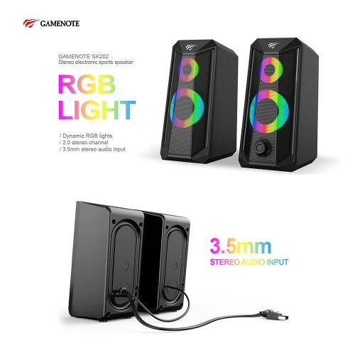 Haut-parleur Speaker PC Gaming HAVIT Gamenote SK563 RGB Stéréo