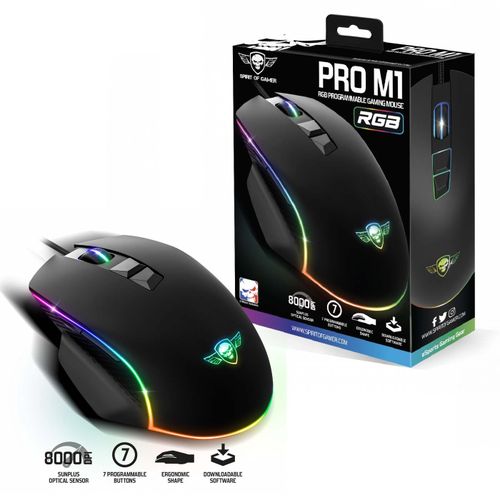 Souris Gaming Spirit of gamer RGB PRO-M1 8000dpi 7 Boutons Programmables  USB - Prix en Algérie