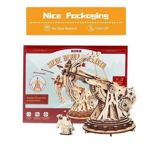 Pack 01 Puzzle En Bois 3D Balista et Puzzle En Bois Bateau du