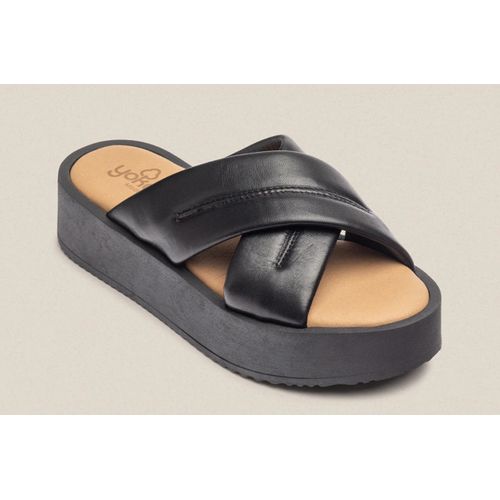 product_image_name-YOKONO-Sandale Plate Femme En Cuir Noir-1