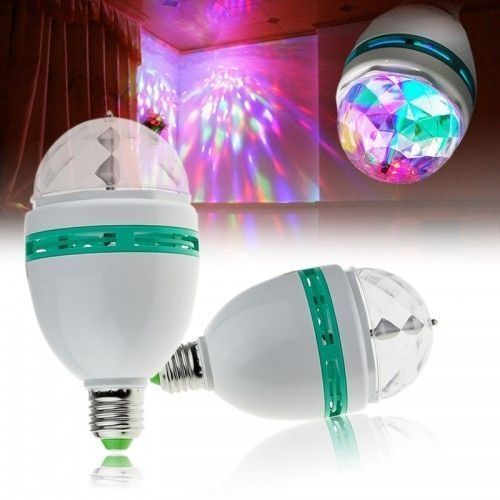 RGB Crystal E27 LED RGB Lampe disco tournante