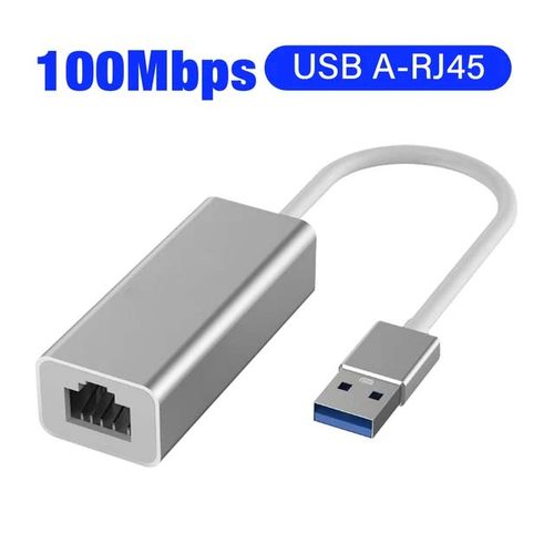 Adaptateur Réseau USB Ethernet Lan RJ45 Windows PC Mac 100Mbps Carte Réseau  Clé