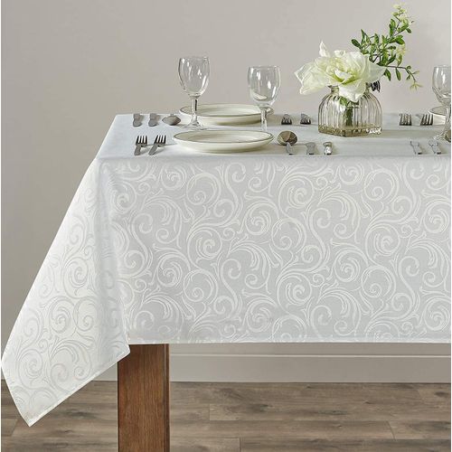 Nappe coton luxe Rectangulaire Uni Couleur Blanc cassé -220 X 150