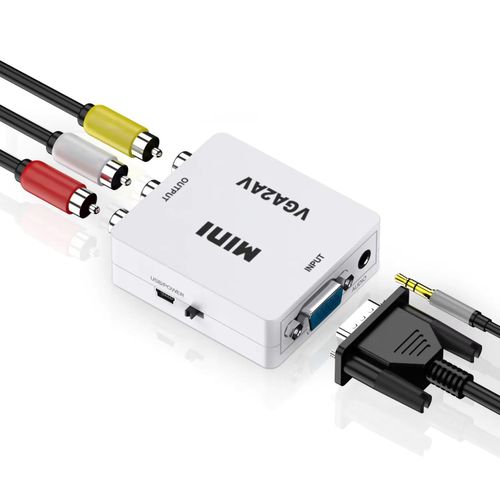 product_image_name-Générique-Adaptateur Convertisseur VGA vers AV avec Audio VGA2AV / CVBS 3,5 mm -1