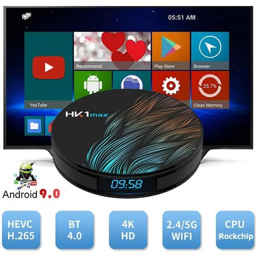 TV Box - HK1 Max Android 9.0 4K - 2 Go - 16 Go - Noir/Colorée - Prix en  Algérie