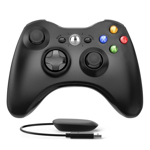 Manette de jeu sans fil 2.4G pour Xbox 360 (noir)