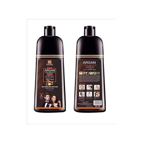 Shampoing Colorant Cheveux Noir Naturel & Brun Foncé Huile d'Argan Huile