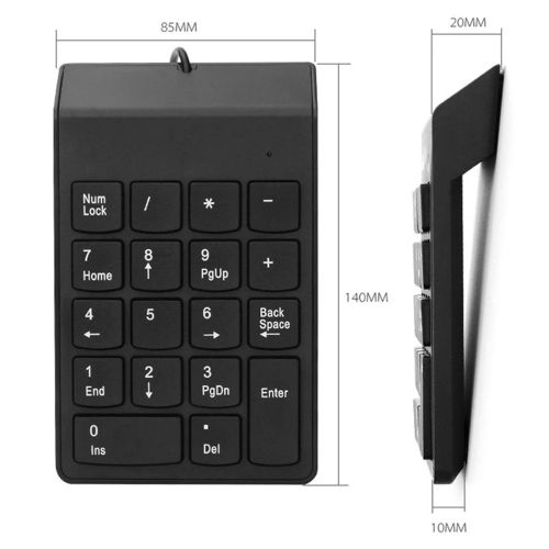 Mini-clavier pavé numérique universel filaire USB 18 touches laptop  tablette - Prix en Algérie