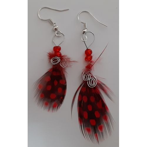 Boucles d'oreilles Nature N° 103 - Asymétriques - Plumes - Prix en