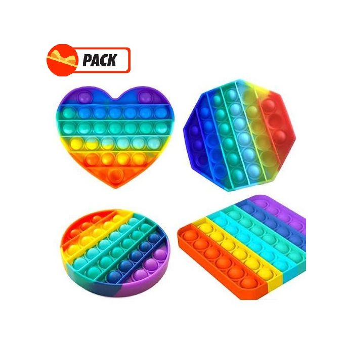 Pack De 4 Pop It Fidget Toys - Boules Anti Stress Relief