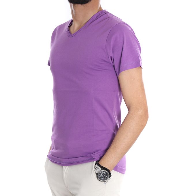 t shirt homme violet