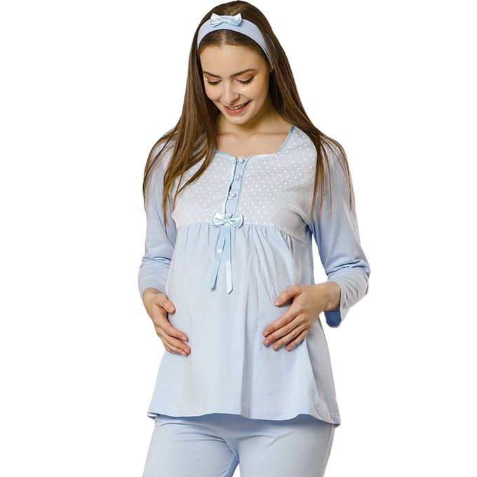2pcs Pyjama De Maternité Pour Femmes, Haut D'allaitement