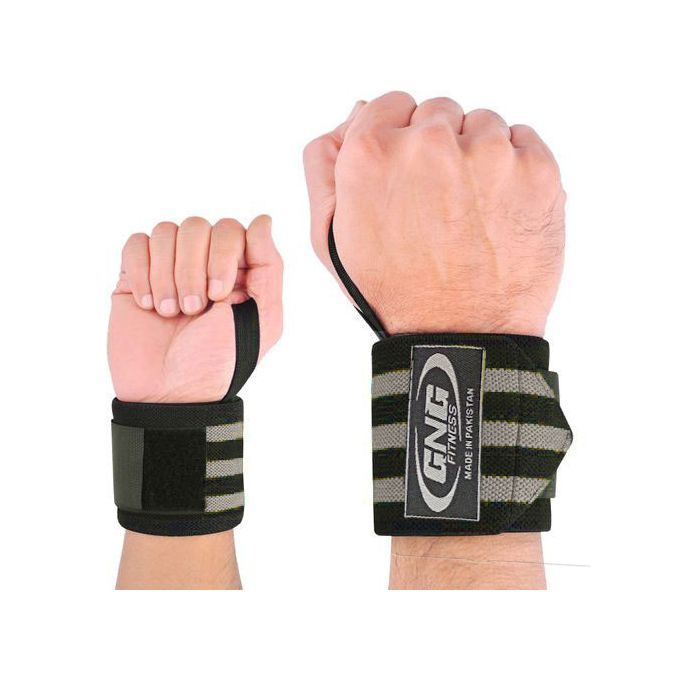 Gants de musculation confort et avec bande poignets - noir