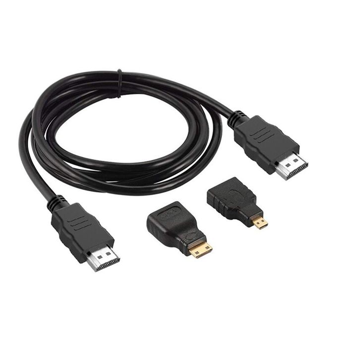 Cable HDMI 3 en 1 adaptateur Micro HDMI Mini HDMI 1.4V FULL HD