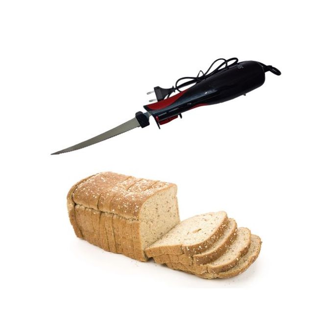 Couteau à pain électrique, couteau à viande congelé électrique avec moteur  puissant de 110 W, lame en acier inoxydable portable pour couper la viande,  le pain, le fromage : : Cuisine et
