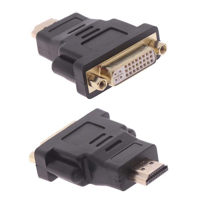 Adaptateur DVI- D Male 24+1 Vers HDMI Femelle - Noir