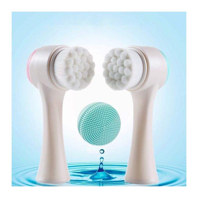 Brosse de nettoyage à base de silicone facial, 2 en 1 Brosse de nettoyage  du visage pour Deep Exfoliation de pores, laver le maquillage, le massage -  Chine Brosse de nettoyage à