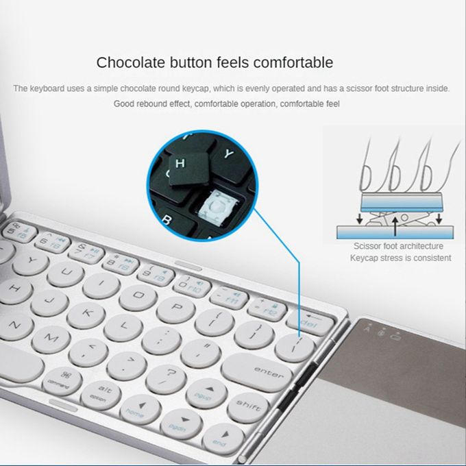 Clavier Pliable Compatible Bluetooth, 64 touches, pavé tactile