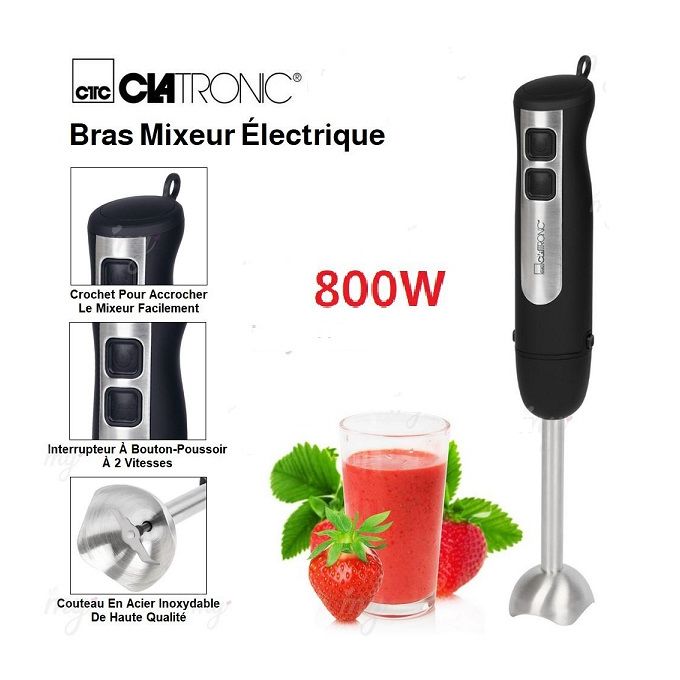 Bras Mixeur - 800 W- Sm 3739- Noir- Inox