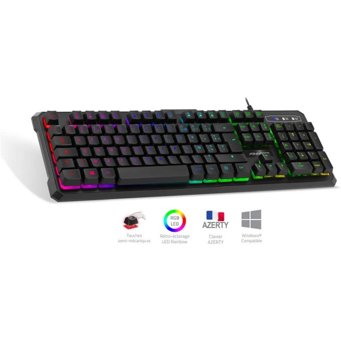 Clavier Gaming Azerty Usb Rgb Rainbow 105 Touches Gta230 - Prix en Algérie