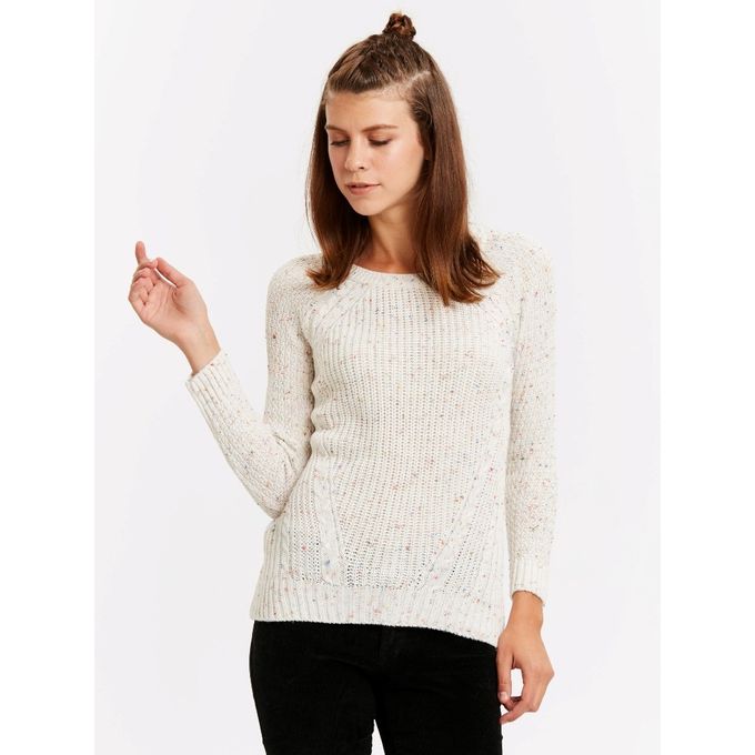 Lc Waikiki Pull Femme Acrylique À Motifs Ecru Prix pas cher Jumia DZ