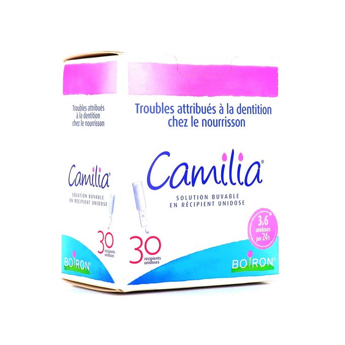 Camilia Boiron pour soulager bébé lors des poussées dentaires