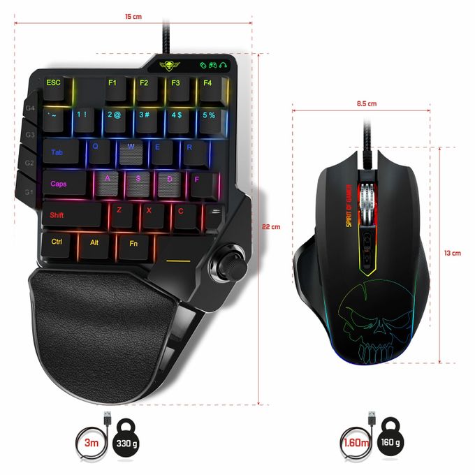 Pack RGB Clavier, souris, casque, tapis pour gamer console Compatible PS4 / Xbox  one / Xbox serie S