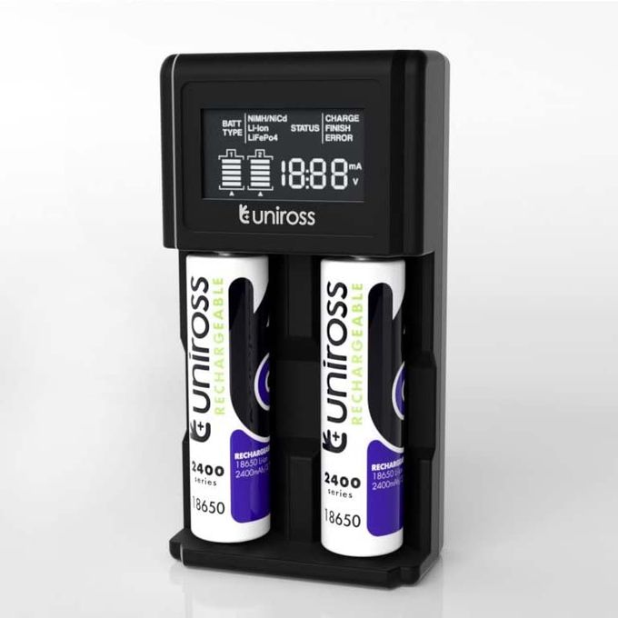 Chargeur Pile Rapide Uniross Smart Compact 3T Lcd Aa Aaa C D 18650 26500  26650