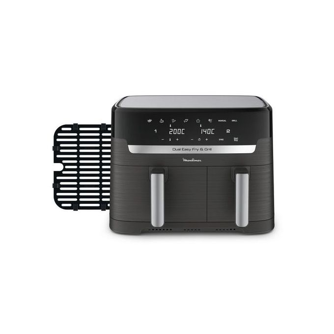 Friteuse sans huile MOULINEX Dual Easy Fry & Grill EZ905B20-2700W - 8  programmes - 2 Tirroire- 8.3L - Prix en Algérie