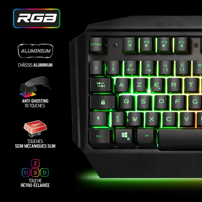 Kit Combo Gaming 4 En 1 Nt-F9007Cm Souris Clavier Casque Tapis Mouse  Keyboard - Prix en Algérie