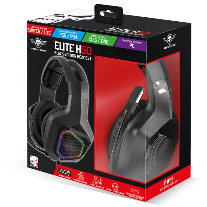 SPIRIT OF GAMER - Elite-H50 – Casque Audio Gamer Artic - Microphone –  Similicuir - LED RGB - PC - PS4 - XBOX ONE - Switch sur marjanemall aux  meilleurs prix au Maroc