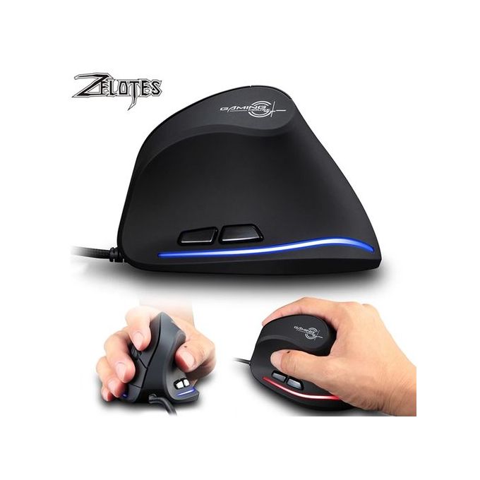 Souris Verticale Vertical Mouse Gaming Filaire Wired Usb Zelotes T-20  3200Dpi - Prix en Algérie