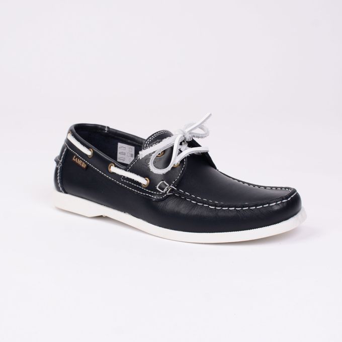 Mocassins bateau homme en cuir NOIR, Chaussures homme