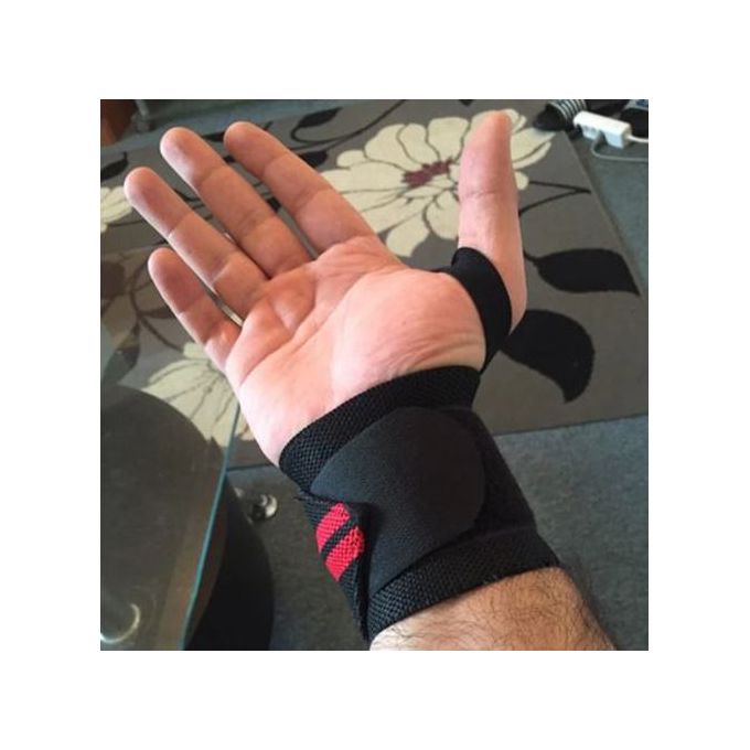 Bandage Protection De Poignet Pour Haltérophilie, Crossfit,  Musculation-Noir/Rouge - Prix en Algérie