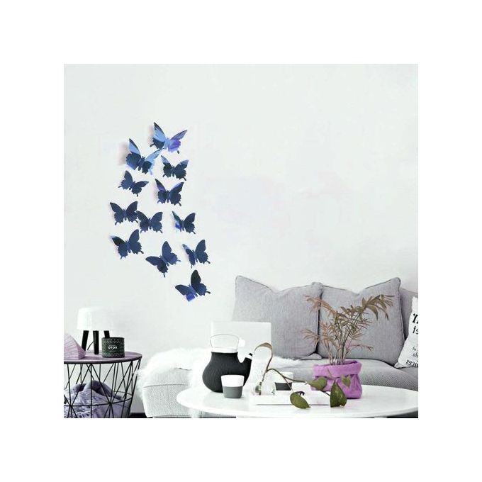 Sticker mural GENERIQUE Swirlcolor stickers muraux miroir papillon  decoration 3d miroir adhesif mural stickers muraux 30 x combinaison de  papillons décoration de la maison