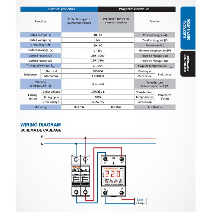 Protecteur de tension 220v (40A) واقي_التوتر_الكهربائي - Alger Algérie