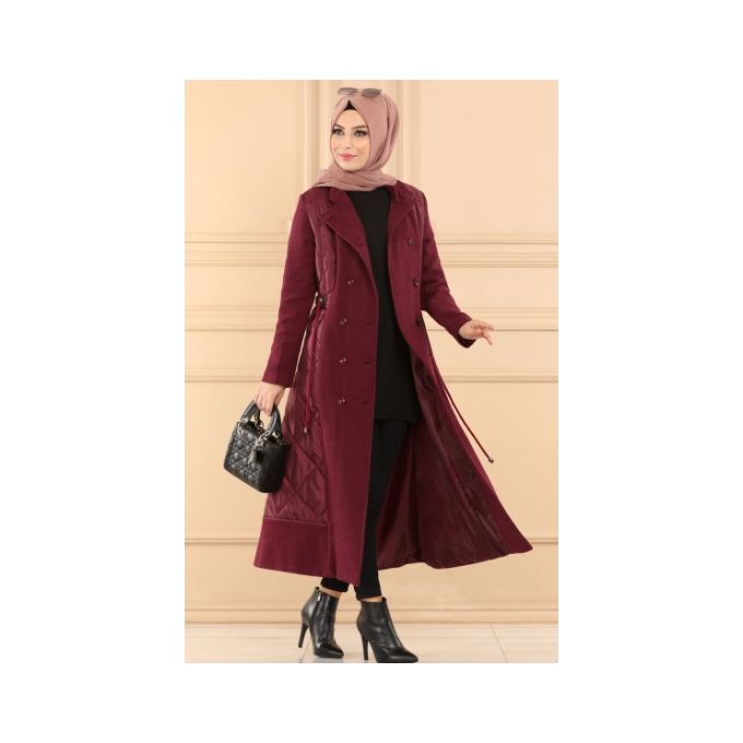 Manteau Hijab Avec Boutons - Beige 10213W153 - Prix en Algérie