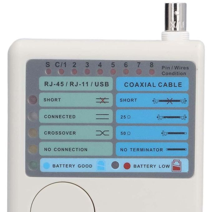 Testeur De Câble Réseau Keple - RJ45, RJ11, RJ12, BNC, Pour Réseau Ethernet Et Téléphonique