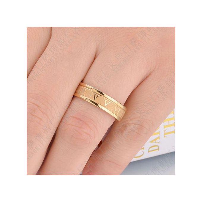 Bague Tournante Chiffres Romains Corrodés Homme - Acier Inoxydable Anti-Stress
