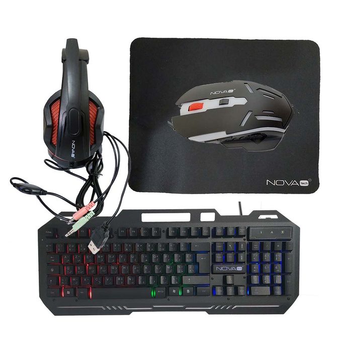 Kit Combo Gaming 4 En 1 Nt-F9007Cm Souris Clavier Casque Tapis Mouse  Keyboard - Prix en Algérie