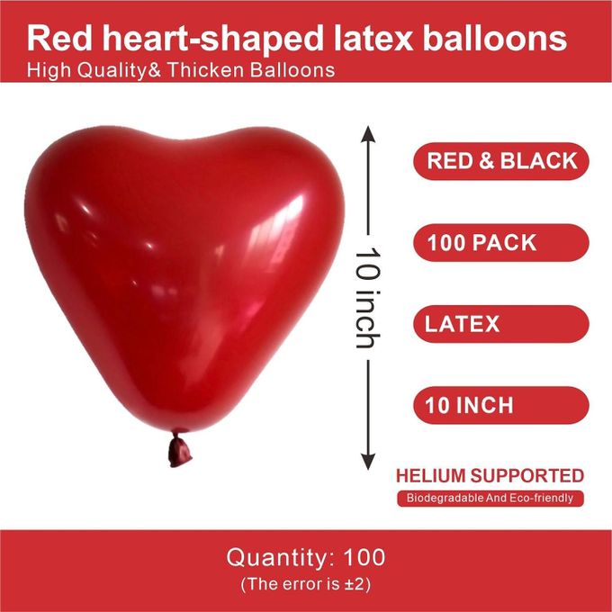 Ballons rouges en latex avec cœur d'amour, 10 pièces/lot, 12 pouces, ballon  à Air