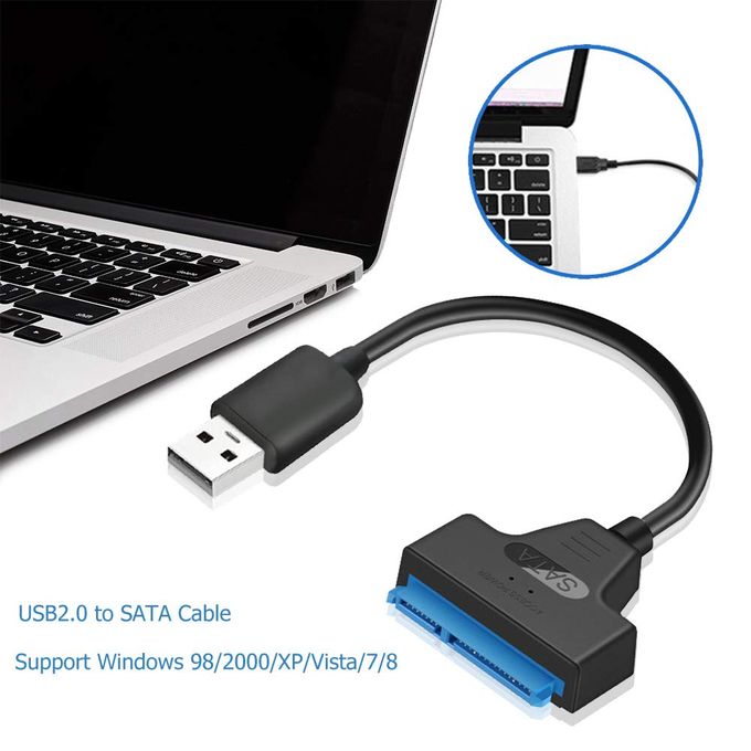 Câble SATA vers USB 3.0, adaptateur convertisseur de disque dur SATA III  pour disque dur 3,5/2,5 HDD/SSD avec prise standard britannique, 17,  (prend