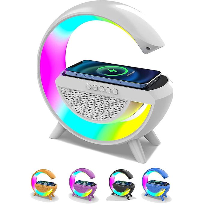 Blanc UE - Lampe LED RGB multicolore avec chargeur sans fil, alarme,  réveil, haut parleur Bluetooth, lampe de - Cdiscount Maison