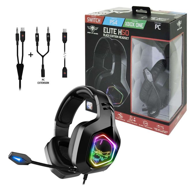 Casque gaming pour pc, ps3, ps4 et xbox 360 elite-h5 spirit of gamer