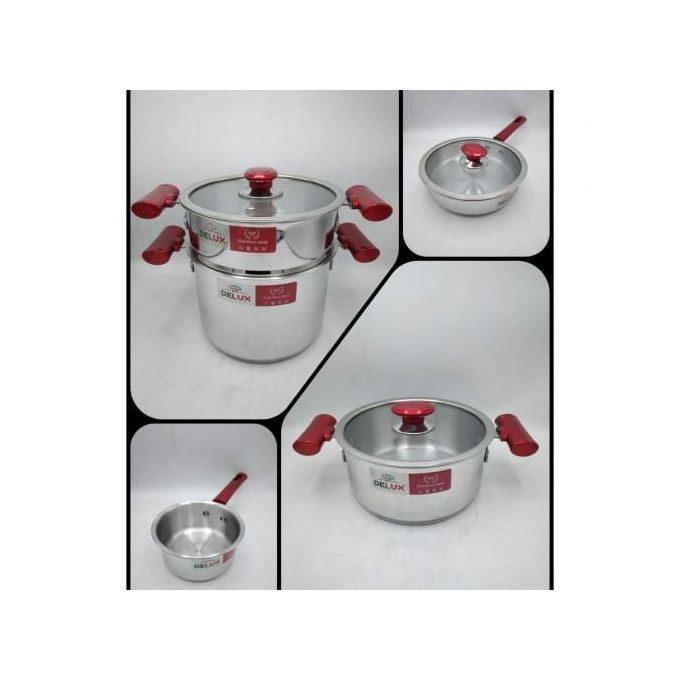 Détails du Batteries de cuisine 4pcs couscoussier sauteuse marmite  casserole - inox 18/10