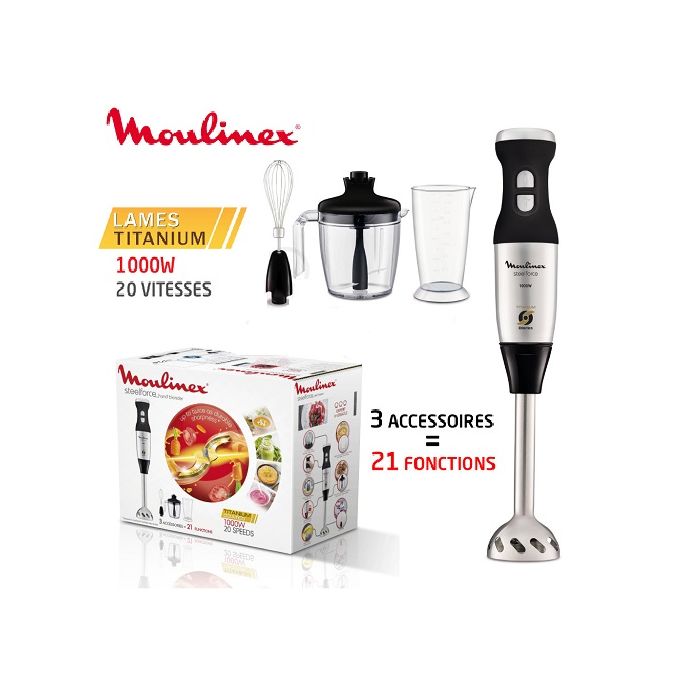 MOULINEX MIXER PLONGEUR 1000 W 21FONCTIO