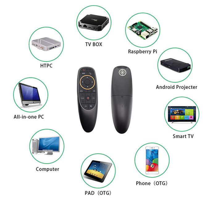 Acheter Télécommande sans fil G10 2,4 GHz avec récepteur USB, commande  vocale pour Android TV Box PC portable