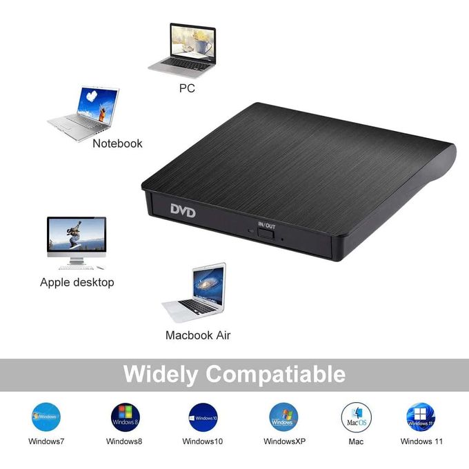 Graveur & Lecteur Dvd & CD Externe Slim USB 3.0/USB Type-C TCS-W7 - Prix en  Algérie