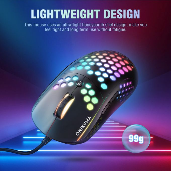 ONIKUMA Souris Gamer RGB Filaire 6400 DPI réglable/Souris Gaming 7 Boutons  pour Ordinateur Portable/Bureau - Cdiscount Informatique